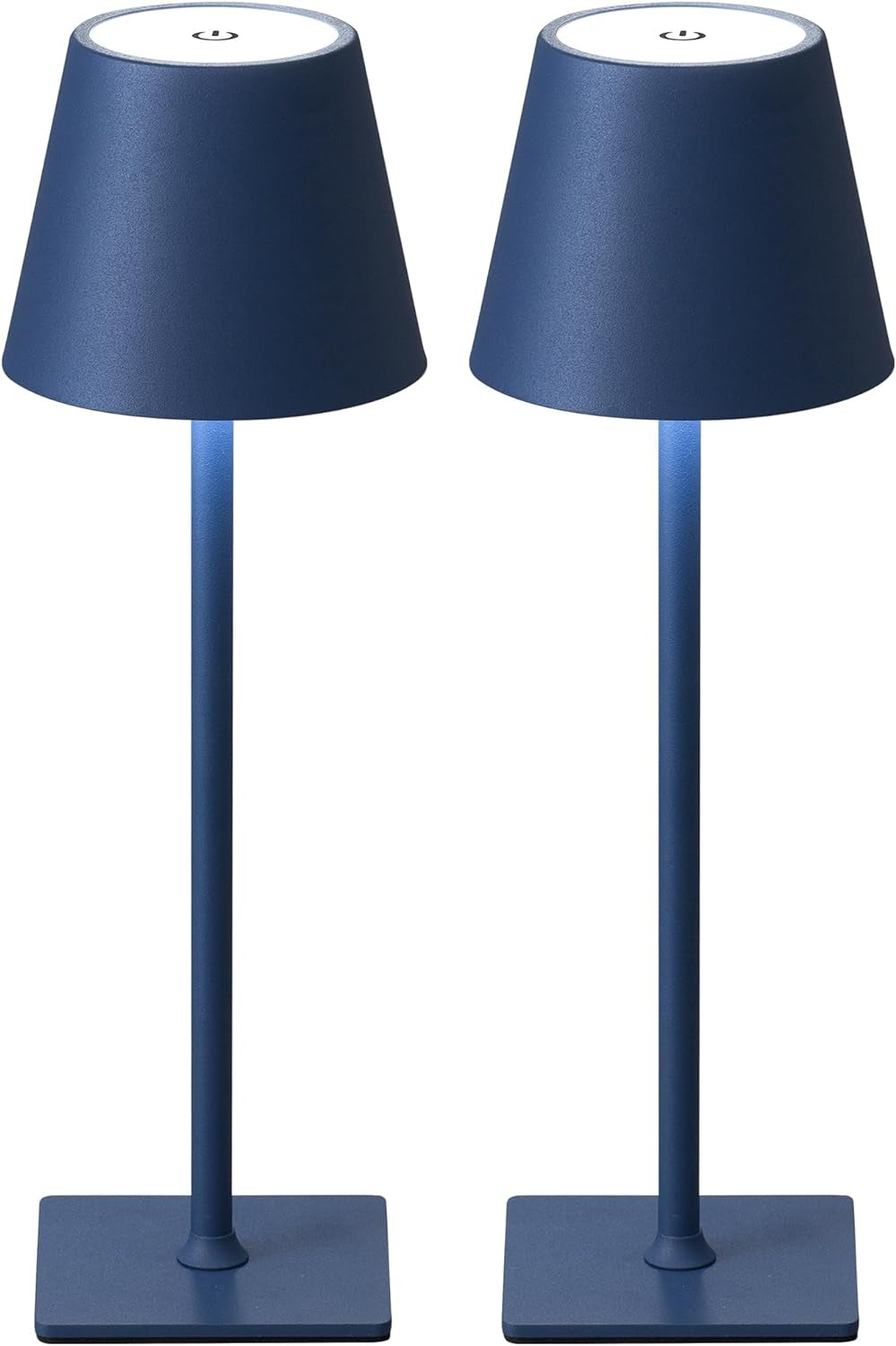 2 Pack Cordless Table Lamp,Portable LED Desk Lamp, 5000Mah Battery Operated, 3 Color Stepless Dimming Up, for Restaurant/Bedroom/Bars/Outdoor Party/Camping/Coffee Shop Night Light(Blue)-0