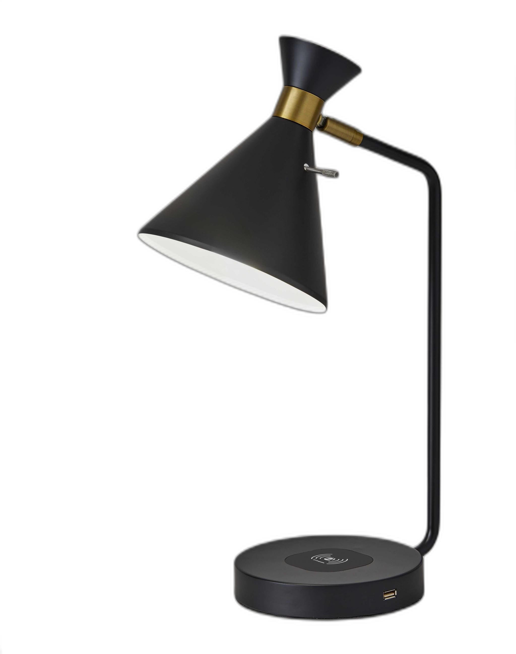 Asymmetrical Diabolo Black Metal Desk Lamp-1