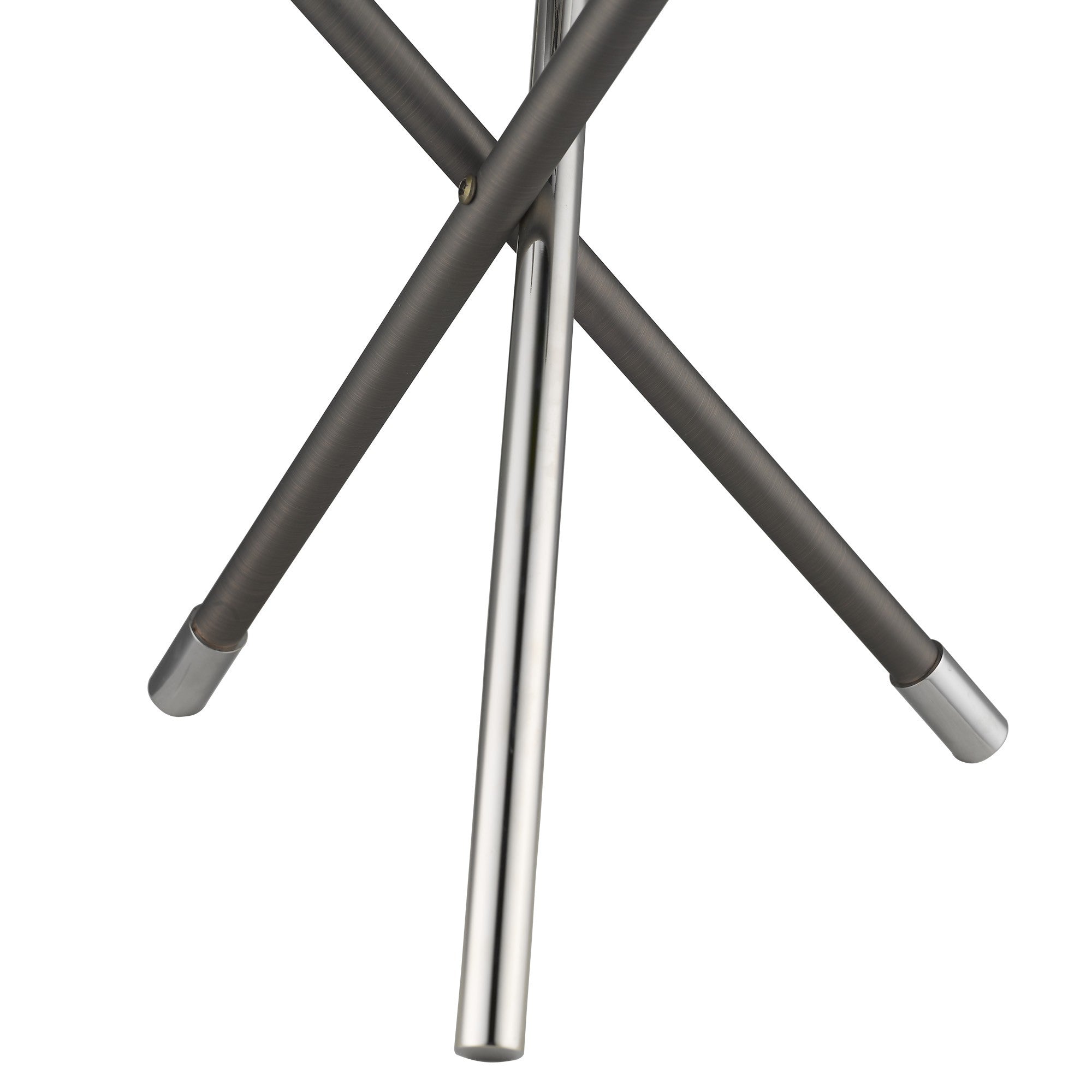 18" Black Metal Tripod Table Lamp With Nickel Globe Shade-7