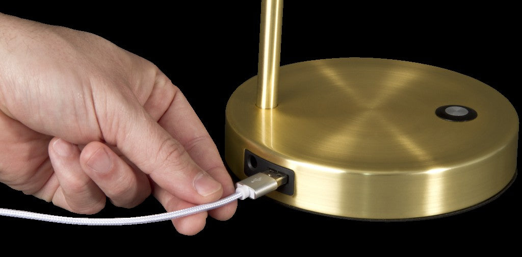 Shiny Satin Brass LED Adjustable Desk Lamp-4