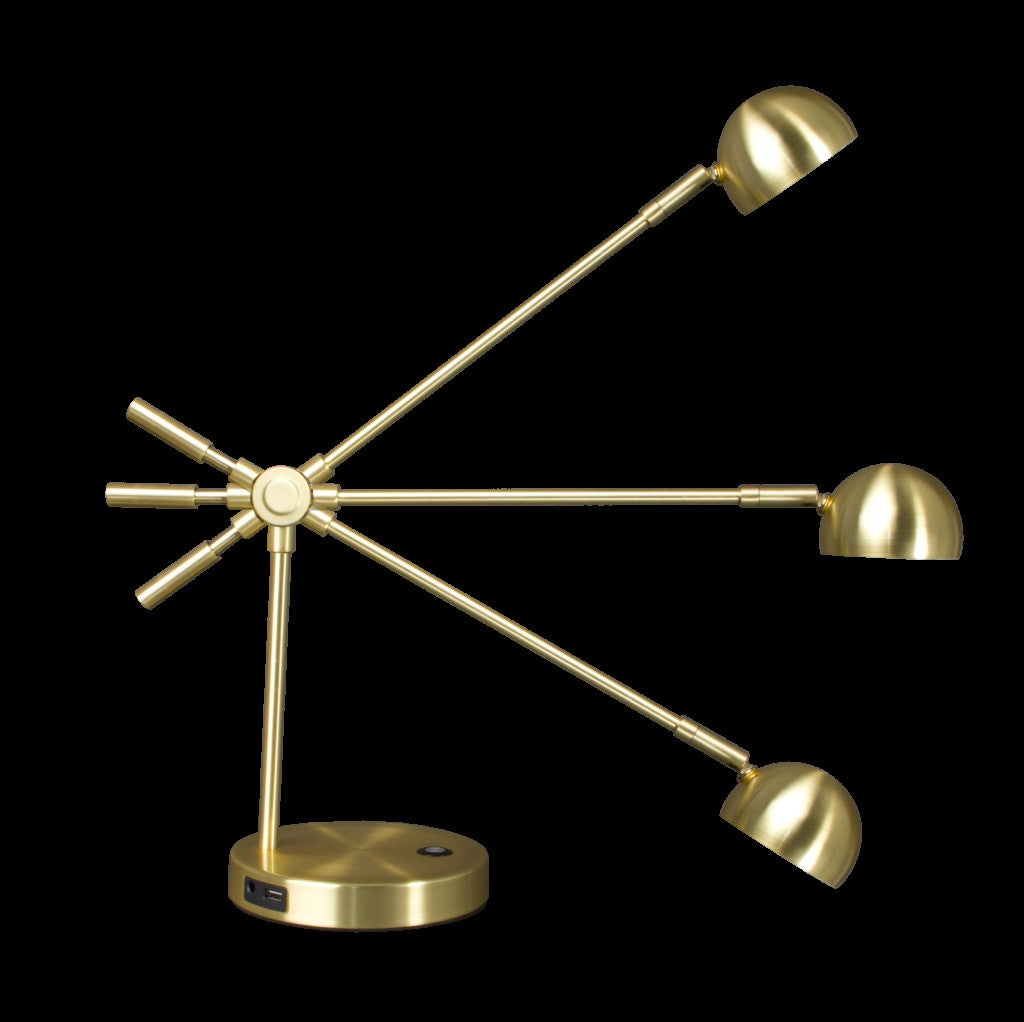 Shiny Satin Brass LED Adjustable Desk Lamp-6