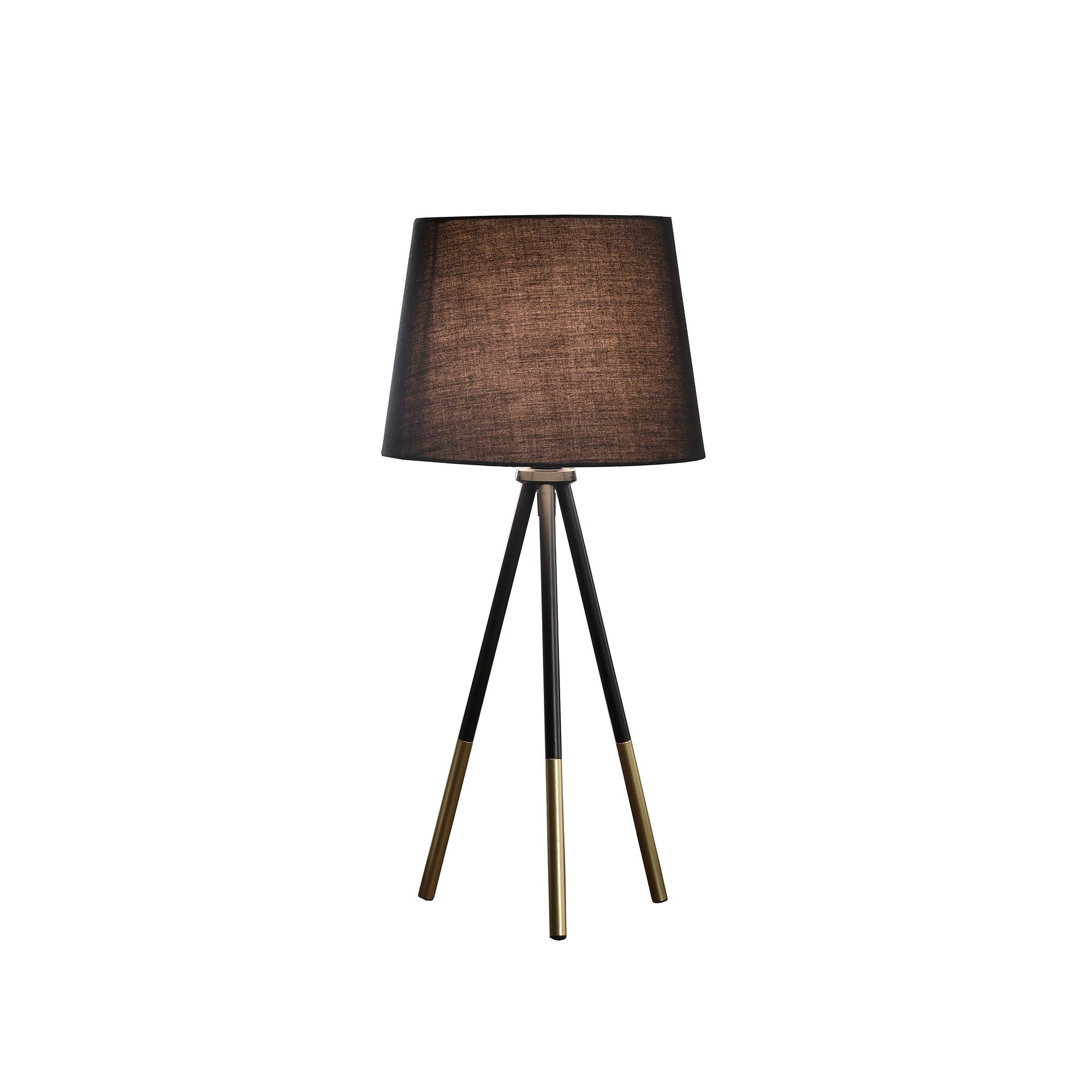 20" Gold Tripod Table Lamp With Black Empire Shade-2
