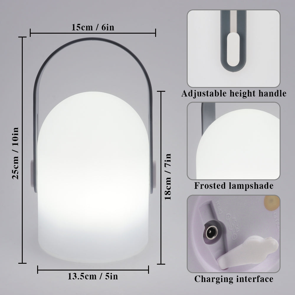 Portable Cordless Rechargeable LED Lantern: 3-Step Dimmable with Remote-3