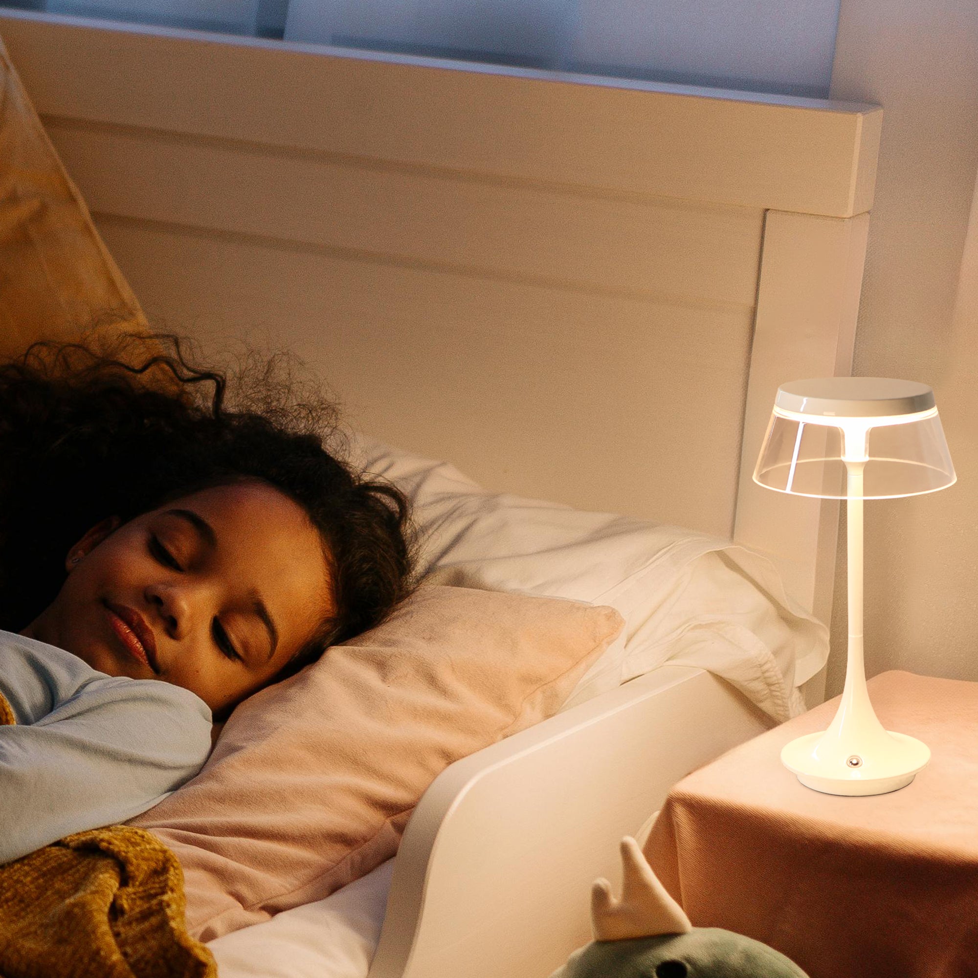 JHY DESIGN 10.5”H Dimmable Bedside Table Lamp Touch Control Lamp(Single)-4