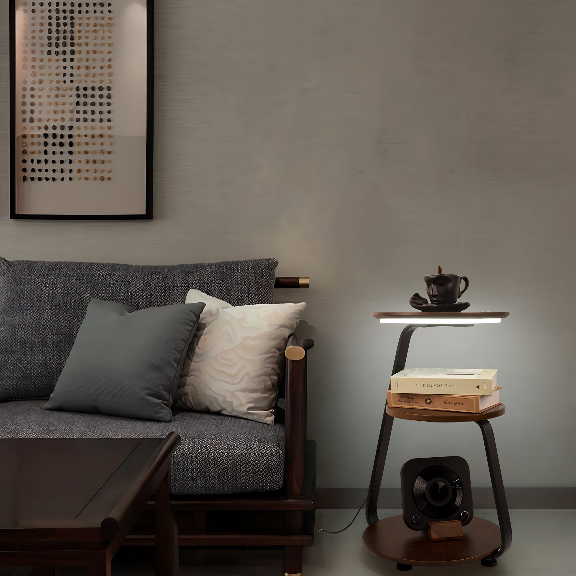Smart Nightstand – Modern Nightstand with LED Light and Wireless Charging-4