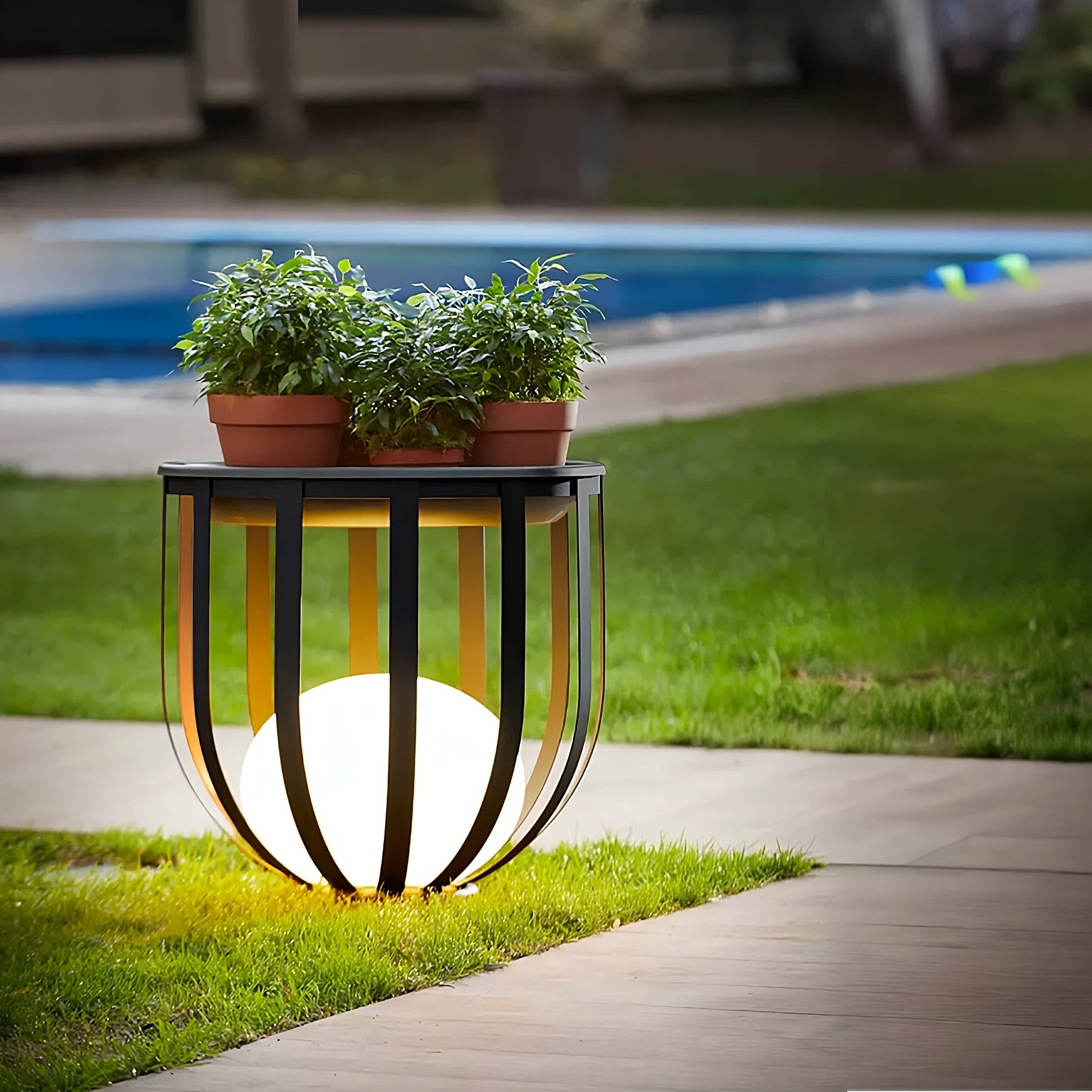 Outdoor Solar Power LED Plant Stand-3