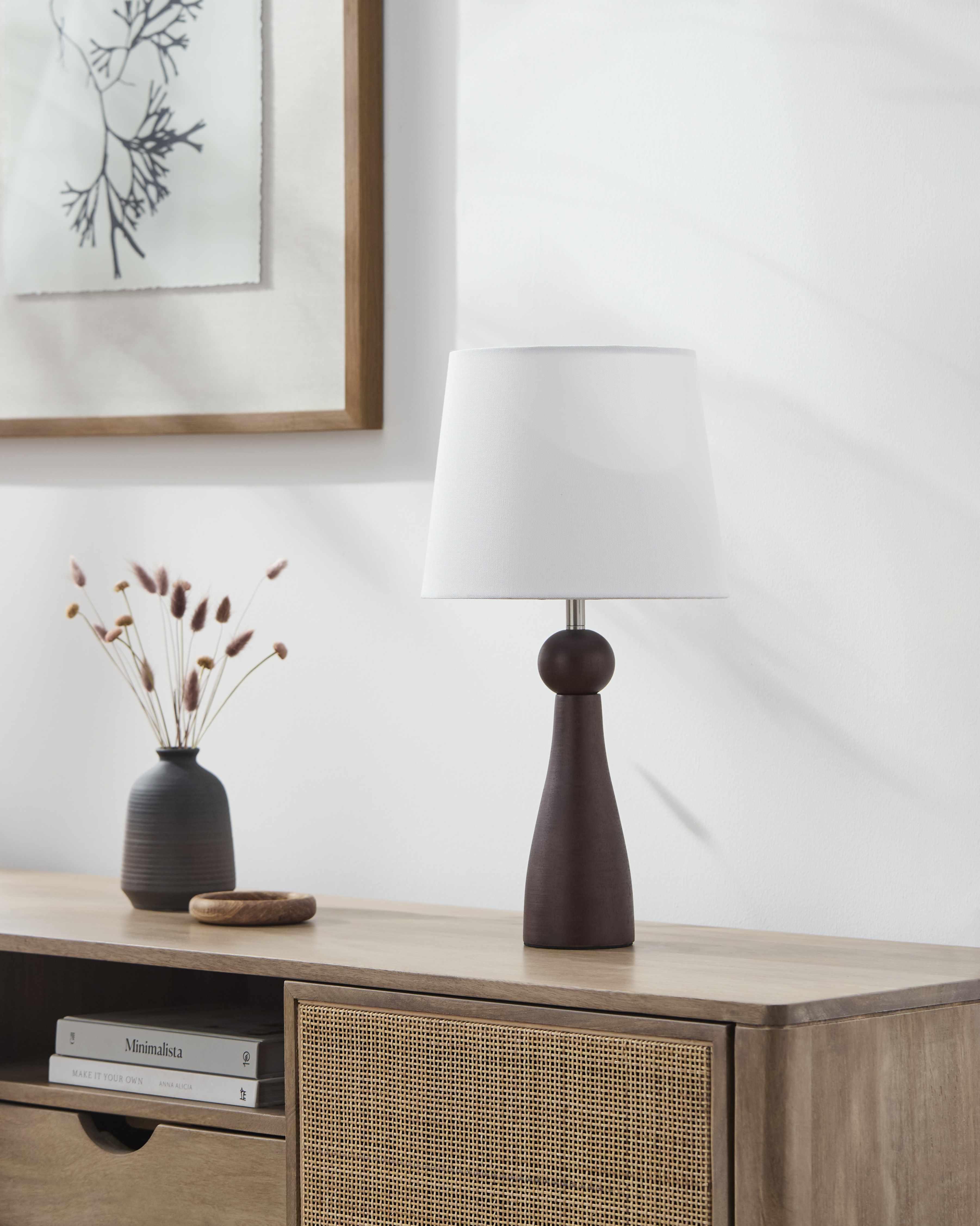 Villamejil Dark Brown Wood Table Lamp-0