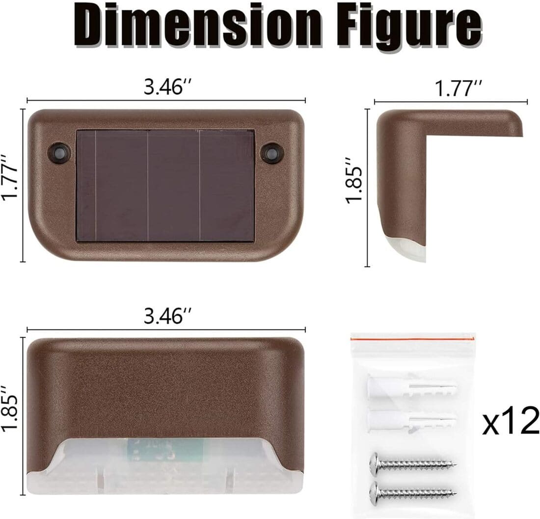 Horizontal Warm White Solar Deck Lights Set-2