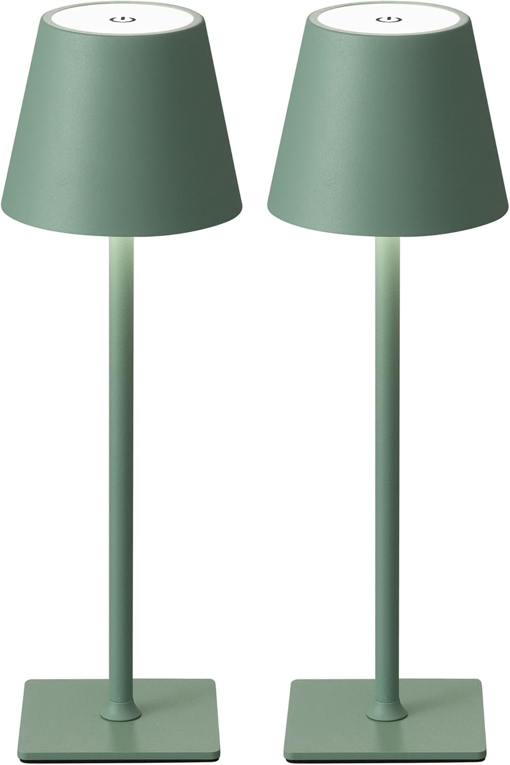 2 Pack Cordless Table Lamp,Portable LED Desk Lamp, 5000Mah Battery Operated, 3 Color Stepless Dimming Up, for Restaurant/Bedroom/Bars/Outdoor Party/Camping/Coffee Shop Night Light(Green)-0