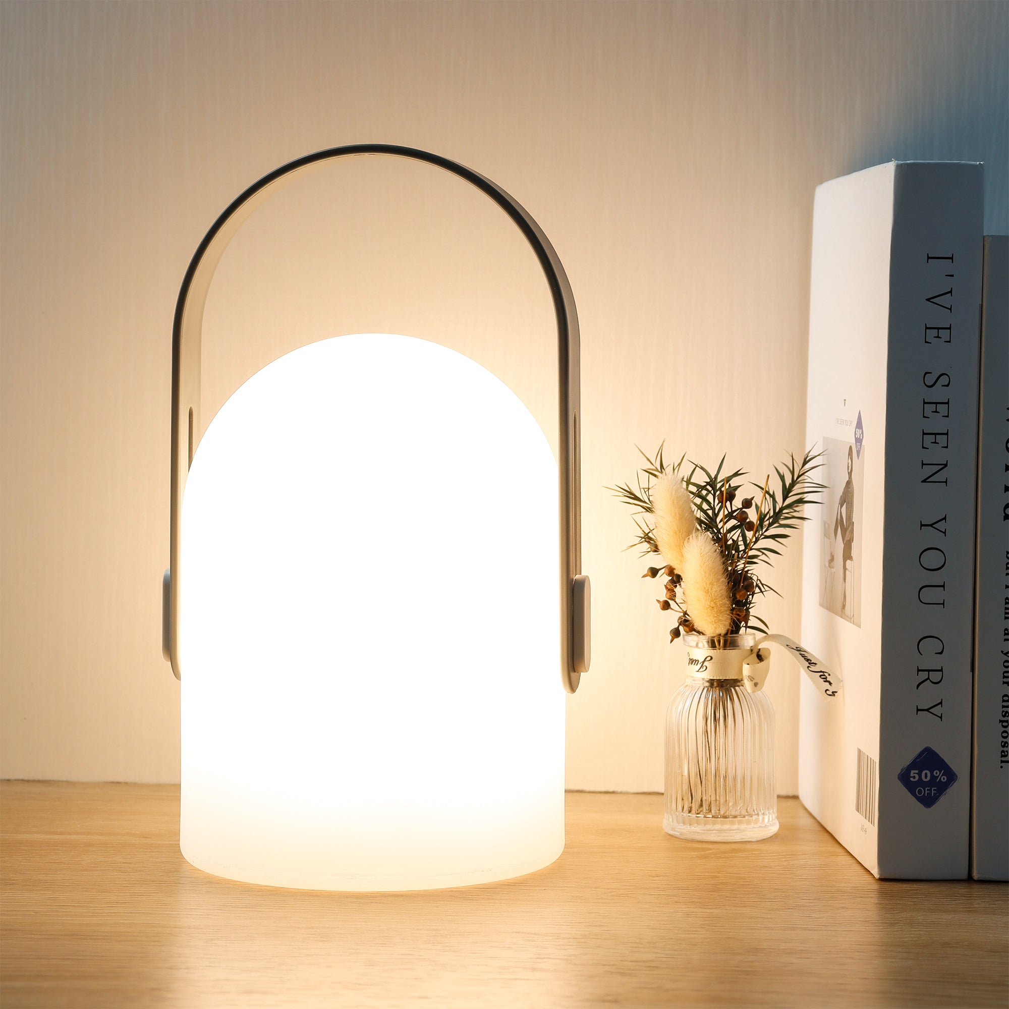 Portable Cordless Rechargeable LED Lantern: 3-Step Dimmable with Remote-1