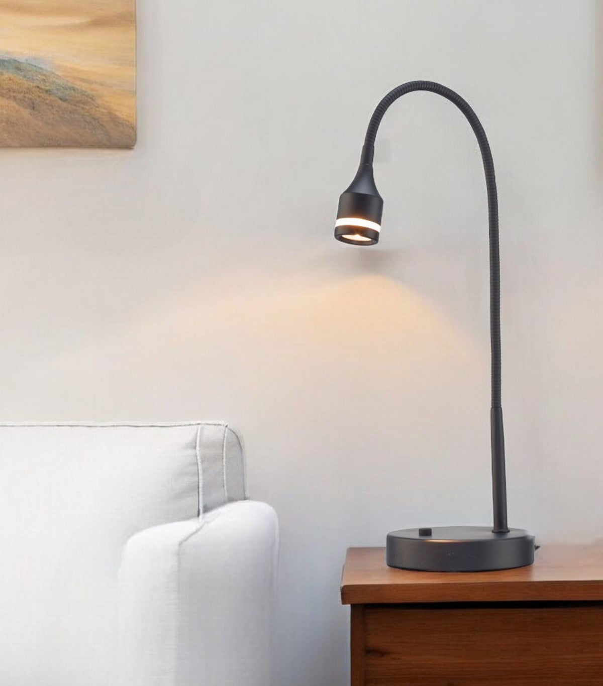 18" Black Metal Adjustable LED Desk Lamp-0
