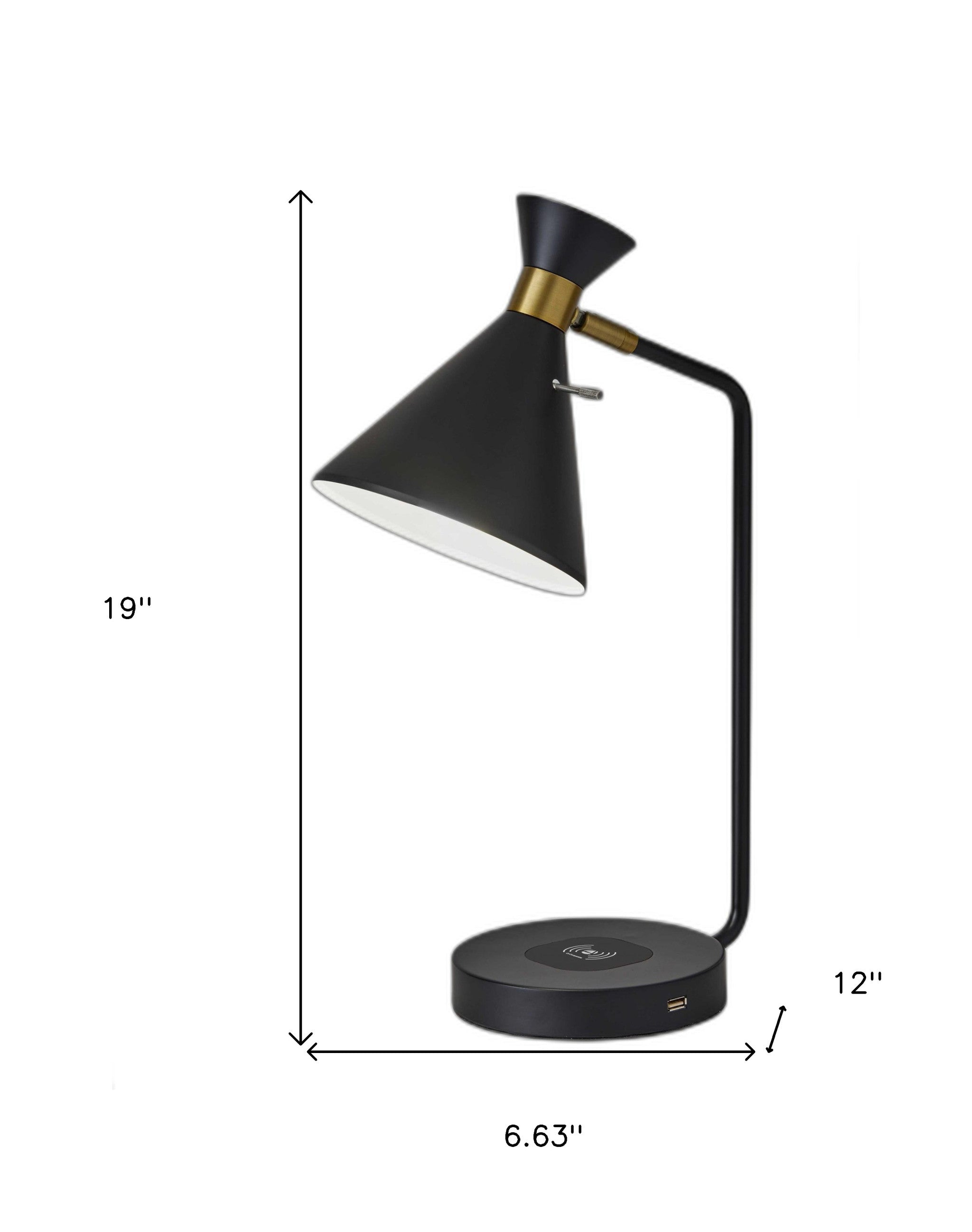 Asymmetrical Diabolo Black Metal Desk Lamp-7