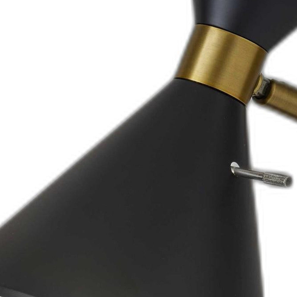 Asymmetrical Diabolo Black Metal Desk Lamp-2