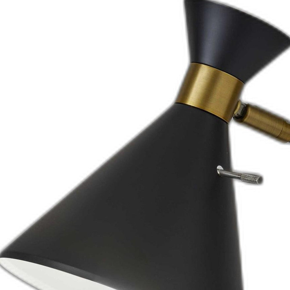 Asymmetrical Diabolo Black Metal Desk Lamp-3