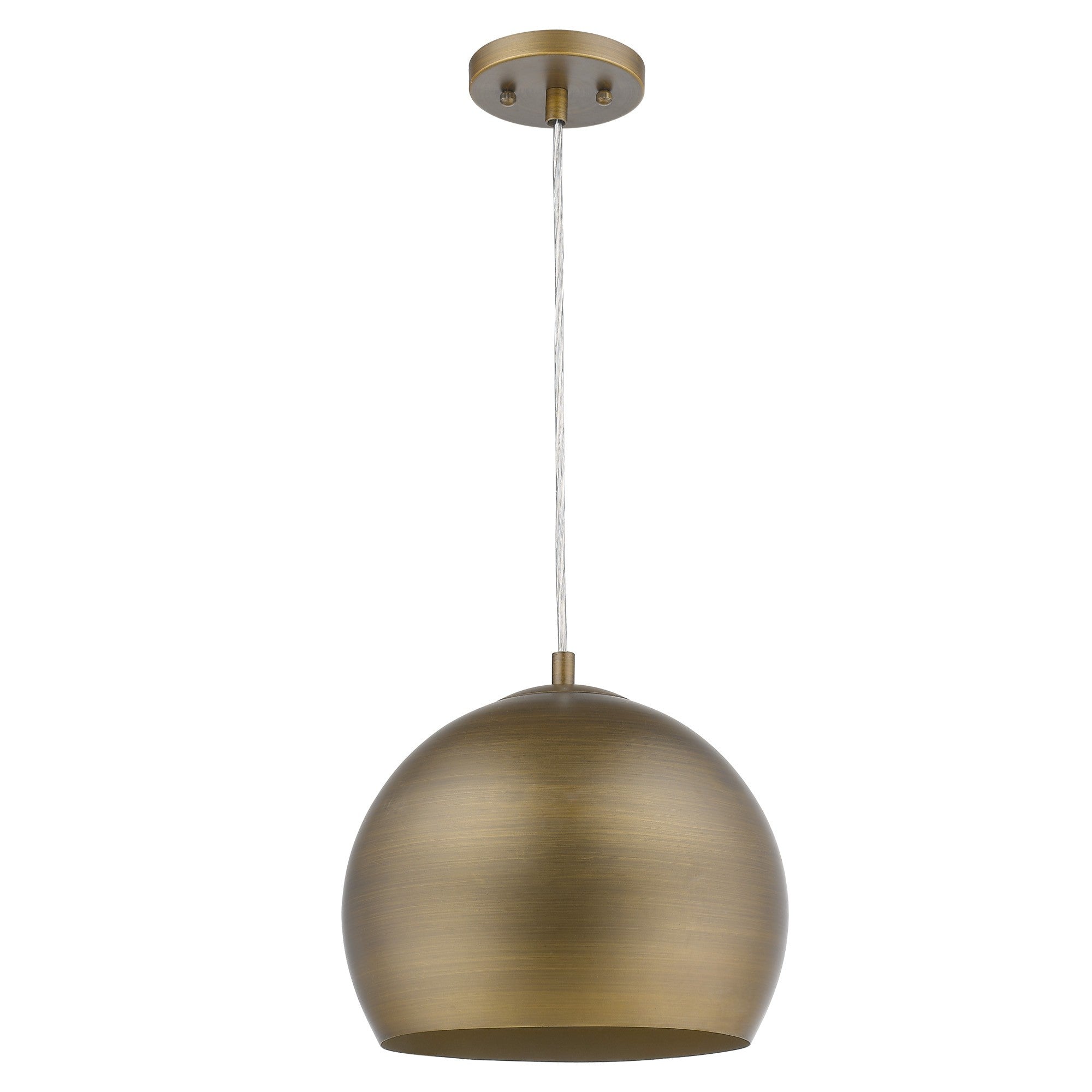 Latitude 1-Light Hand Painted Antique Gold Pendant With Gold Interior Shade-0