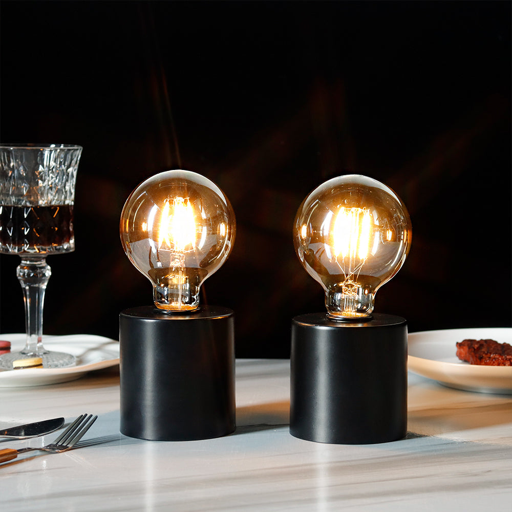 7" Tall Black Battery Powered Table Lamp（Set of 2）-1