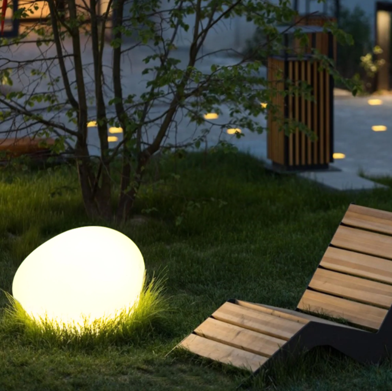 Outdoor Solar Cobblestone Lawn Light-1