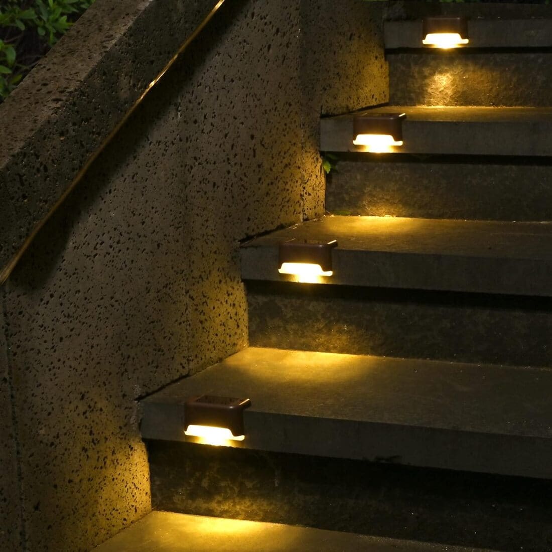 Horizontal Warm White Solar Deck Lights Set-0