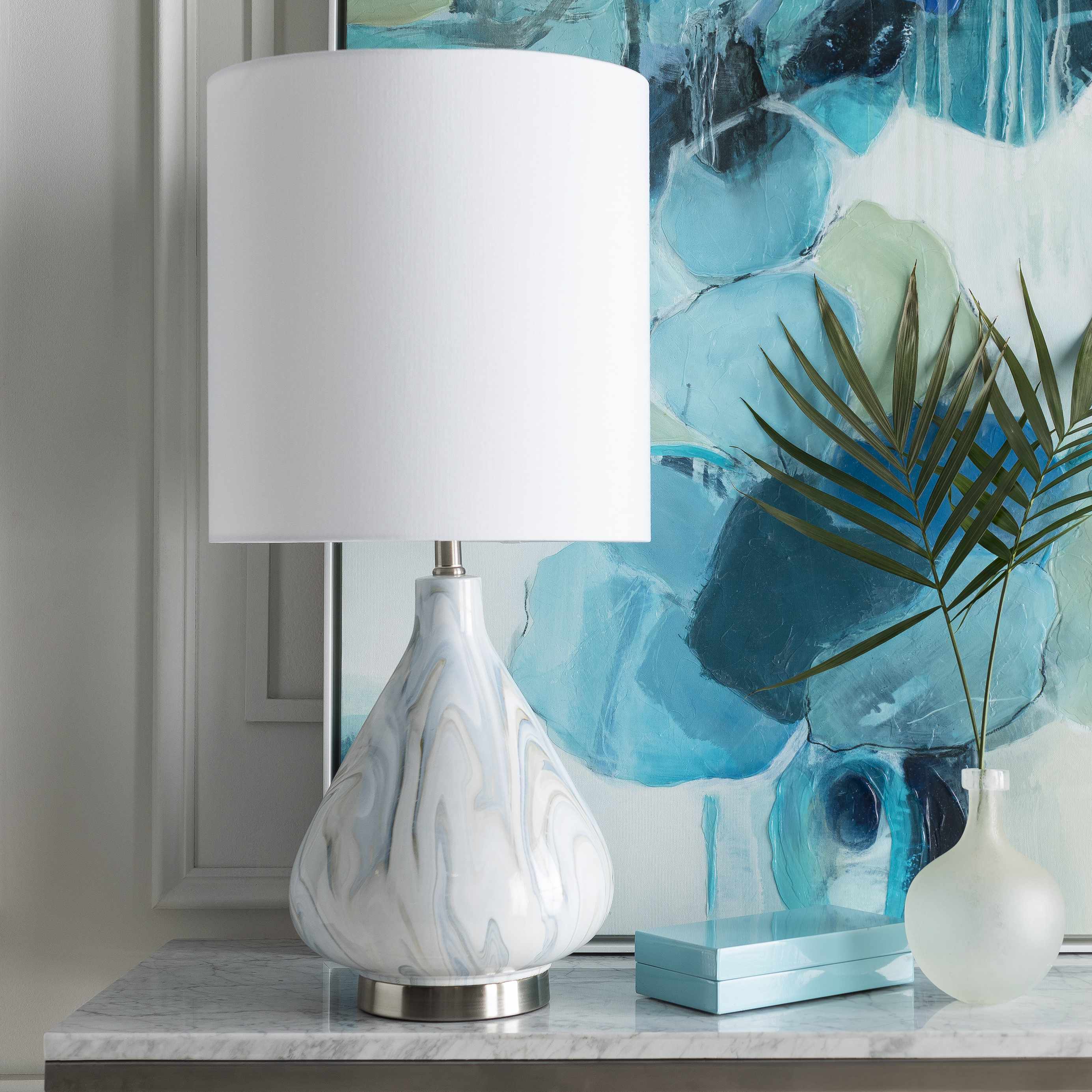 Farnborough Marble Ceramic Table Lamp-2