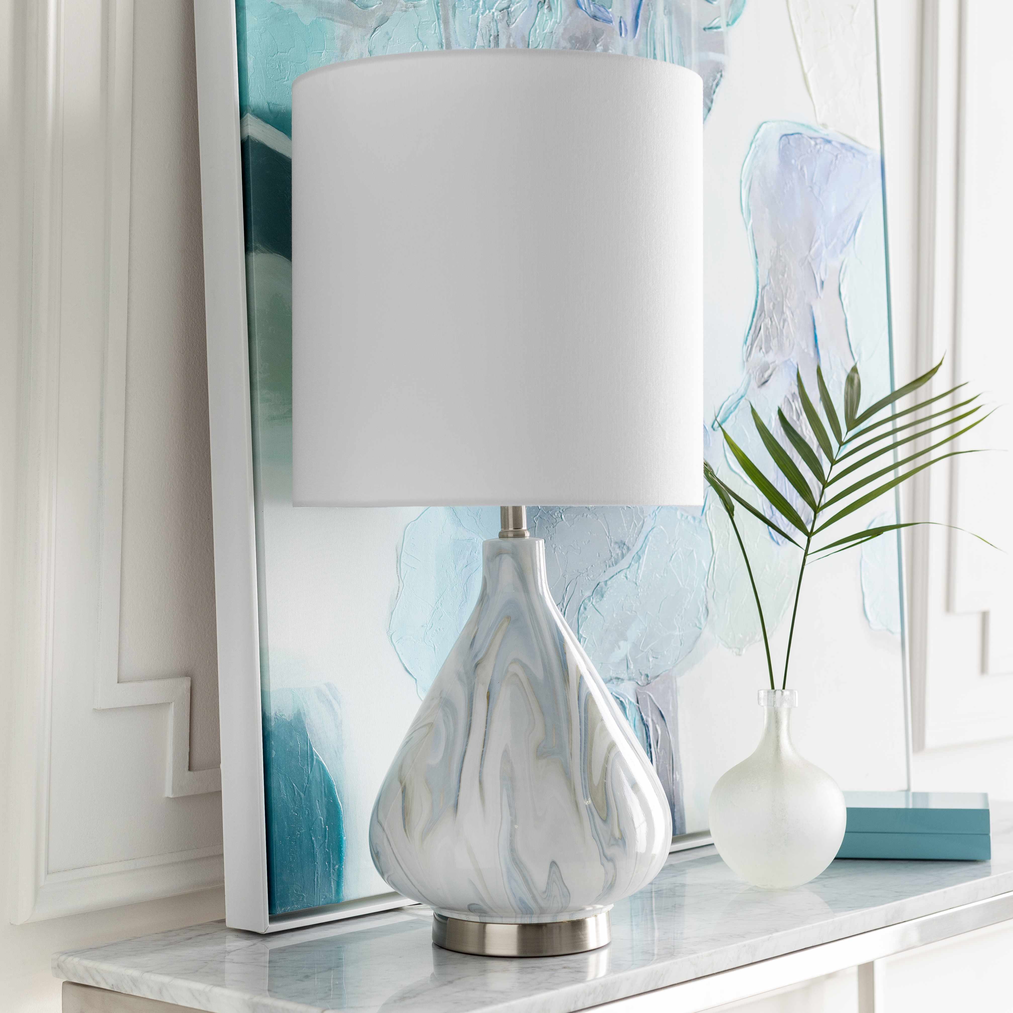 Farnborough Marble Ceramic Table Lamp-1