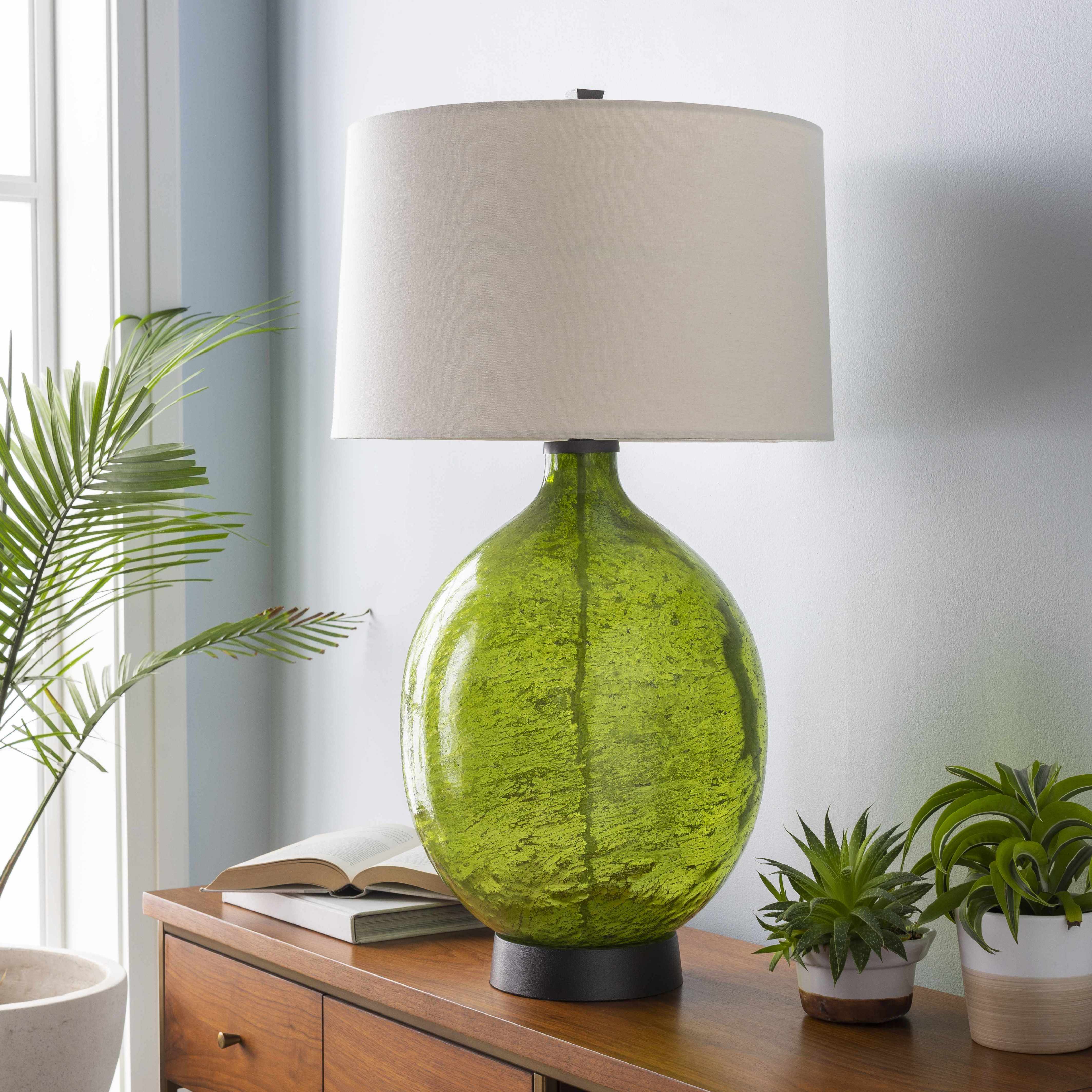 Westview Lime Green Glass Table Lamp-0